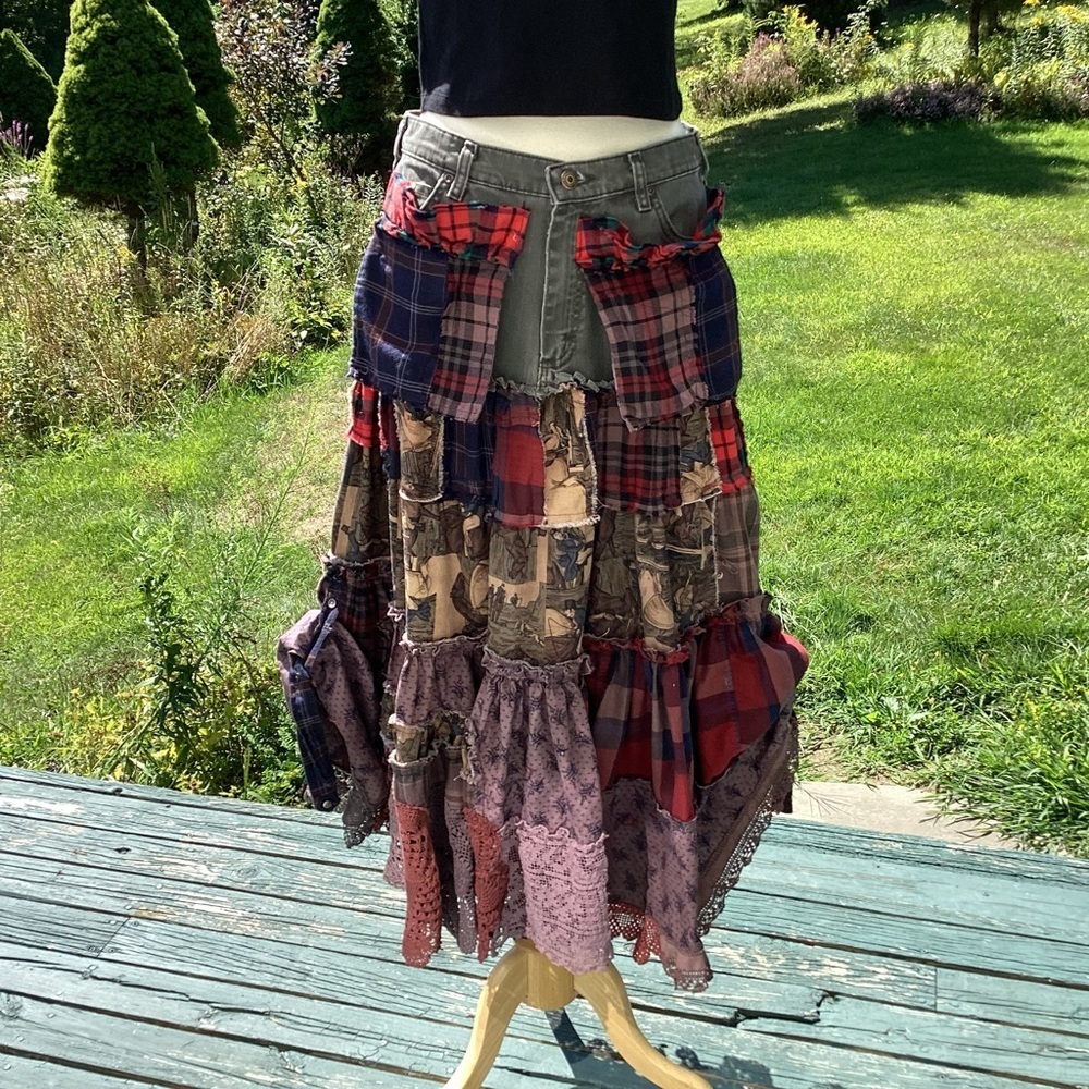 Upcycle Annie Tier Patchwork Flannel Antimacassar… - image 8